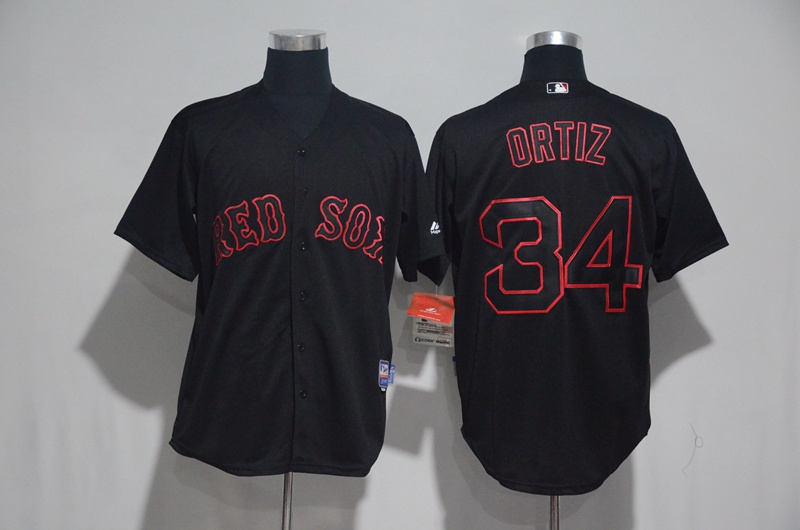 2017 MLB Boston Red Sox #34 Ortiz Black Classic Jerseys